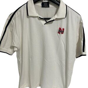 Nebraska Cornhuskers Polo Shirt Men's White Size XL Embroidered Logo